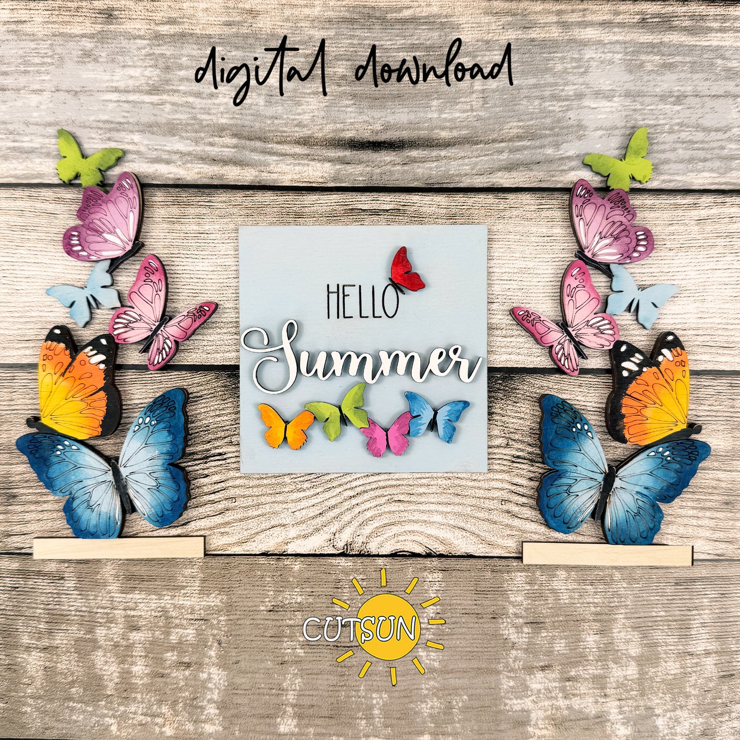 Butterflies Farmhouse Window Add-On SVG for Interchangeable Window Decor