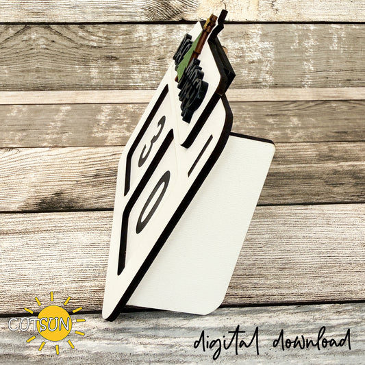 Interchangeable Perpetual Desktop Calendar – Laser Cut File