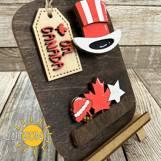 Canada Interchangeable Cutting Board Decor SVG – Oh Canada Patriotic Layered Laser Cut File