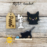 Cat Purr Add-on and Interchangeable Cutting board decor SVG