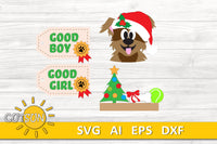 Christmas Dog Puppy Add-on and Interchangeable Cutting board decor SVG