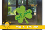 Clover Welcome door hanger St Patrick's day SVG FREE FILE