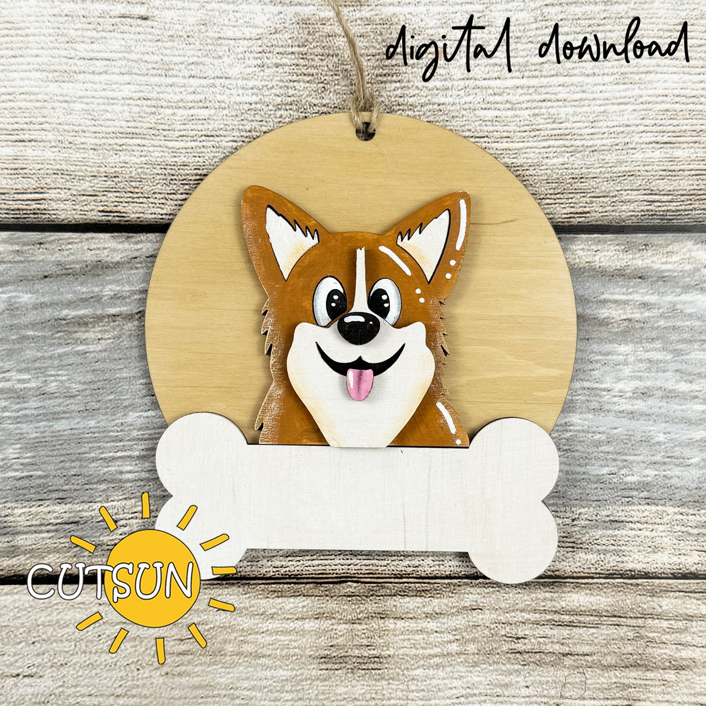 Corgi Christmas Ornament Bundle | Laser Cut Dog Bone Ornaments | Personalized Pet Holiday SVG Files