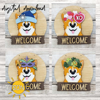 Corgi Interchangeable door hanger SVG BASE FILE