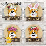 Corgi Interchangeable door hanger SVG BASE FILE