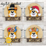 Corgi Interchangeable door hanger SVG BASE FILE