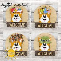 Corgi Interchangeable door hanger SVG BASE FILE