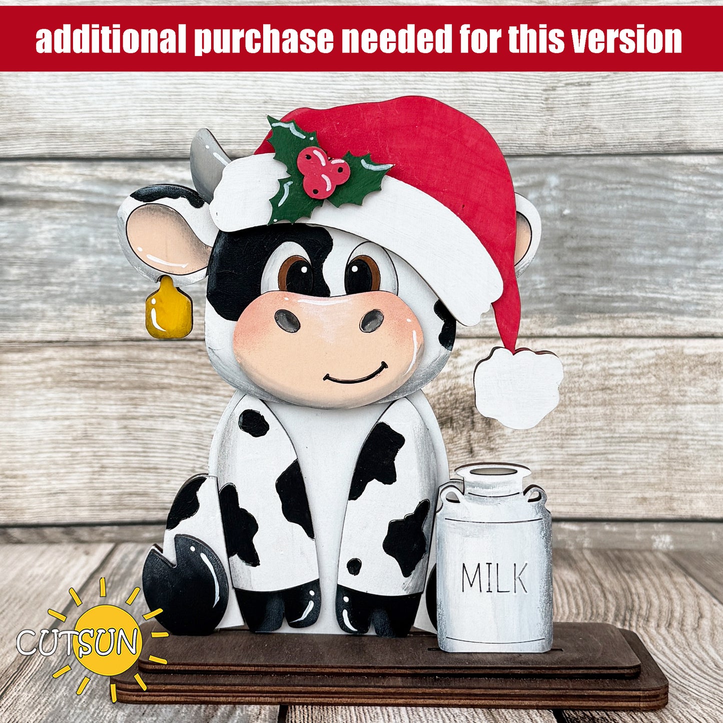 Dairy Cow Shelf Sitter SVG – Farmhouse Interchangeable Animal Laser Cut File