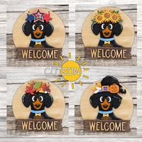 Dachshund Interchangeable door hanger SVG BASE FILE