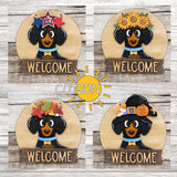 Dachshund Interchangeable door hanger SVG BASE FILE