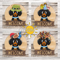 Dachshund Interchangeable door hanger SVG BASE FILE