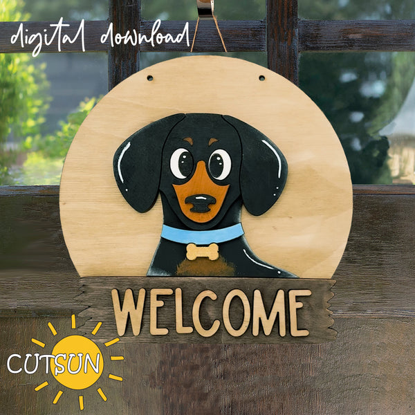 Dachshund Interchangeable door hanger SVG BASE FILE