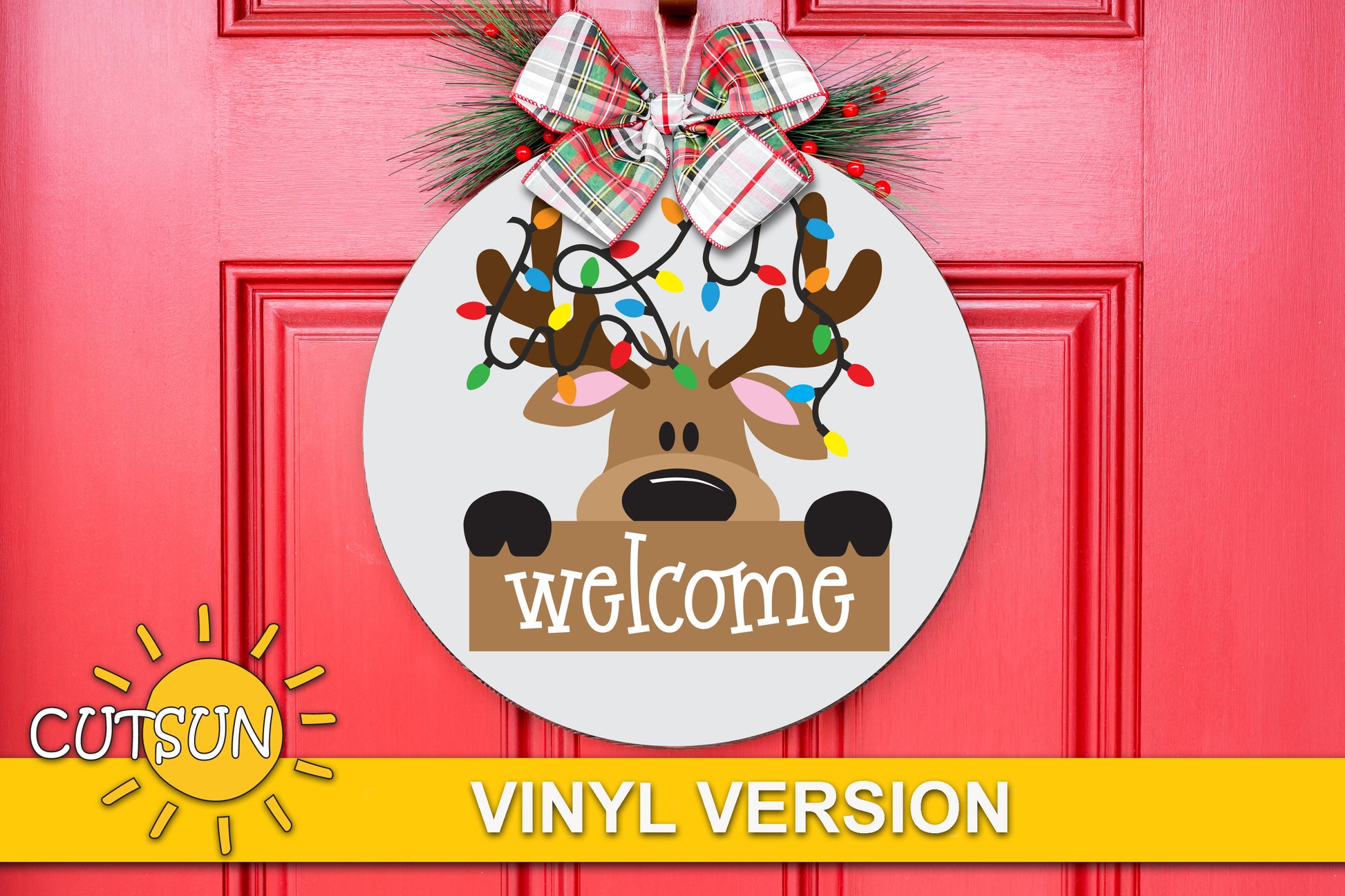 Reindeer door hanger SVG cut file
