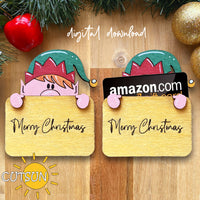 Elf gift card holder SVG | Christmas gift card holder SVG | Laser cut file Glowforge SVG