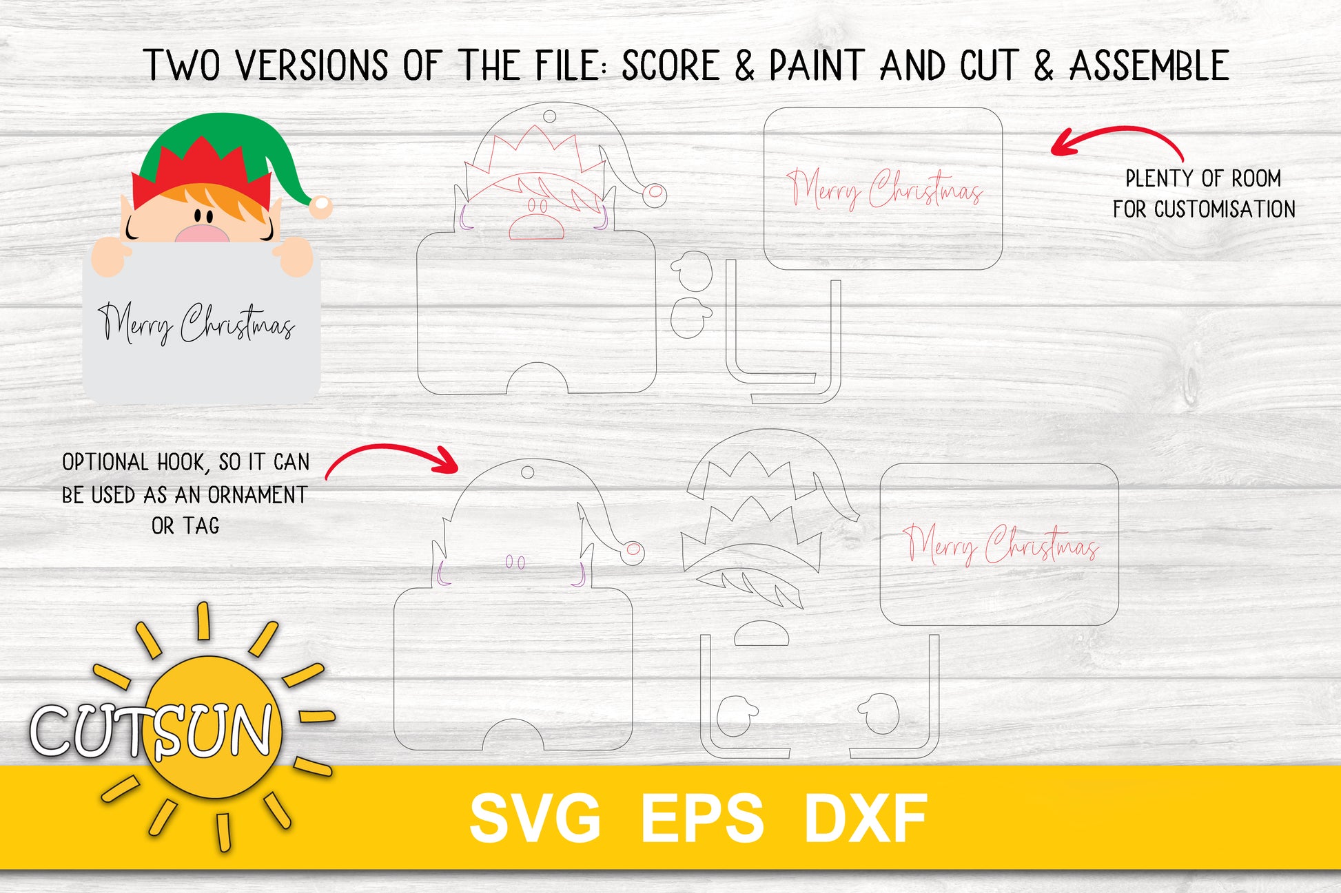 Christmas Elf gift card holder SVG