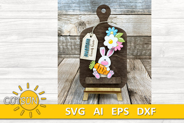 Every Bunny Welcome Easter Bunny svg Add-on and Interchangeable Cutting board decor SVG Glowforge SVG Laser cut file