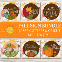 Fall Door hangers SVG bundle | Thanksgiving door sign svg bundle