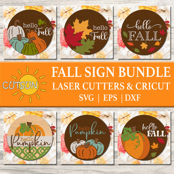 Fall Door hangers SVG bundle | Thanksgiving door sign svg bundle