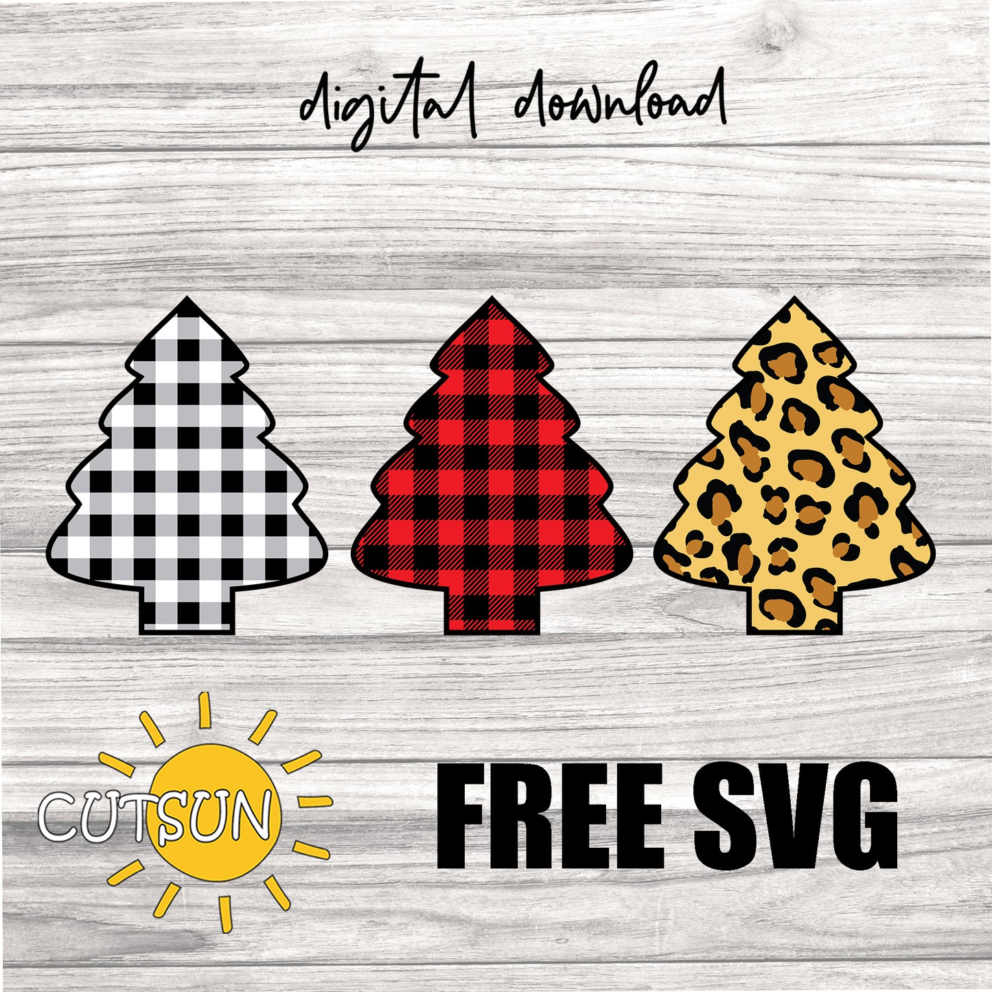 Patterned Christmas trees Free SVG cut file
