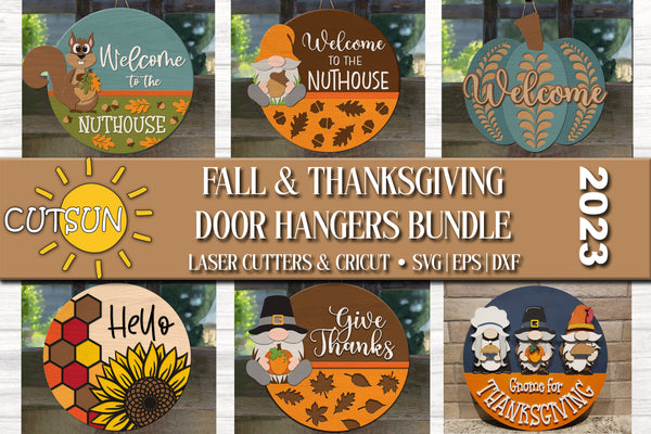 Fall and Thanksgiving SVG bundle - digital downloads that are suitable to be used with laser cutters and Cricut / Silhouette craft cutting machines