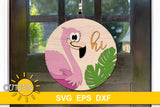 Flamingo door hanger svg digital download