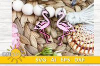 Flamingo Earring SVG Cute Tropical Earrings Svg Laser Jewelry Dangle Earrings Laser Cut Files Flamingo Svg Glowforge