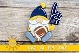 Football gnome Ornament SVG Laser cut file Football SVG Gnome svg Car charm svg