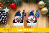 SVG digital download for use with laser cutters featuring a Football gnome Christmas ornament