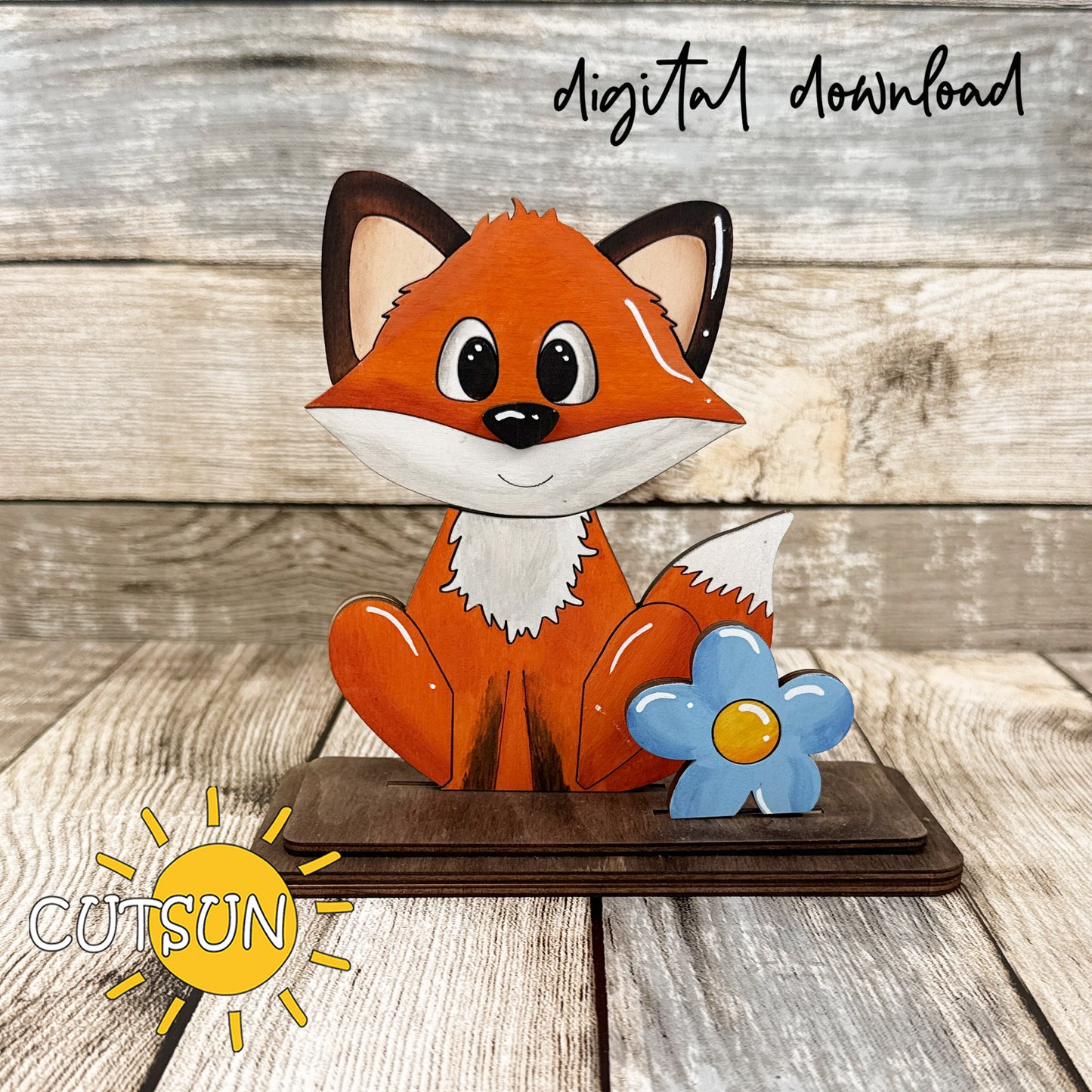 Fox Interchangeable Shelf Sitter SVG Laser Cut File +15 add-ons