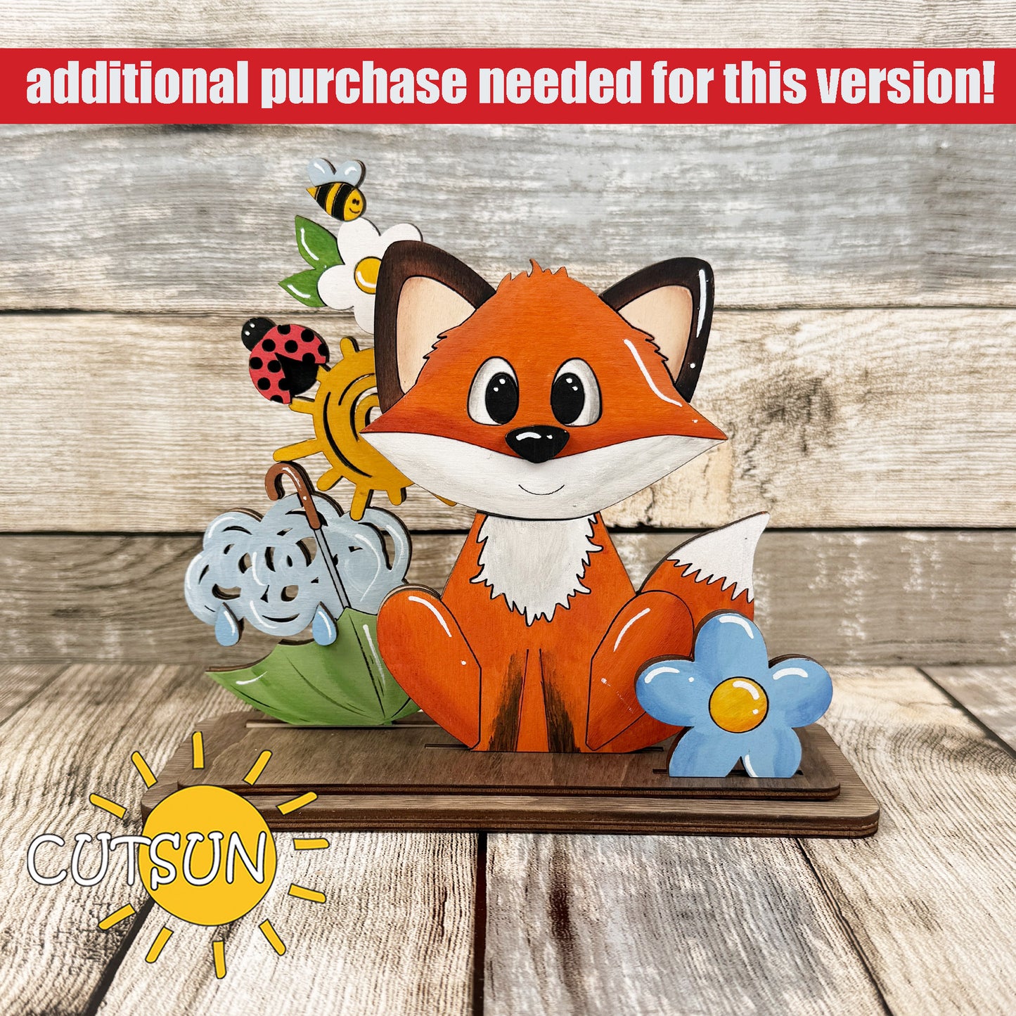 Fox Interchangeable Shelf Sitter SVG Laser Cut File +15 add-ons