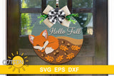 Sleeping fox door hanger SVG