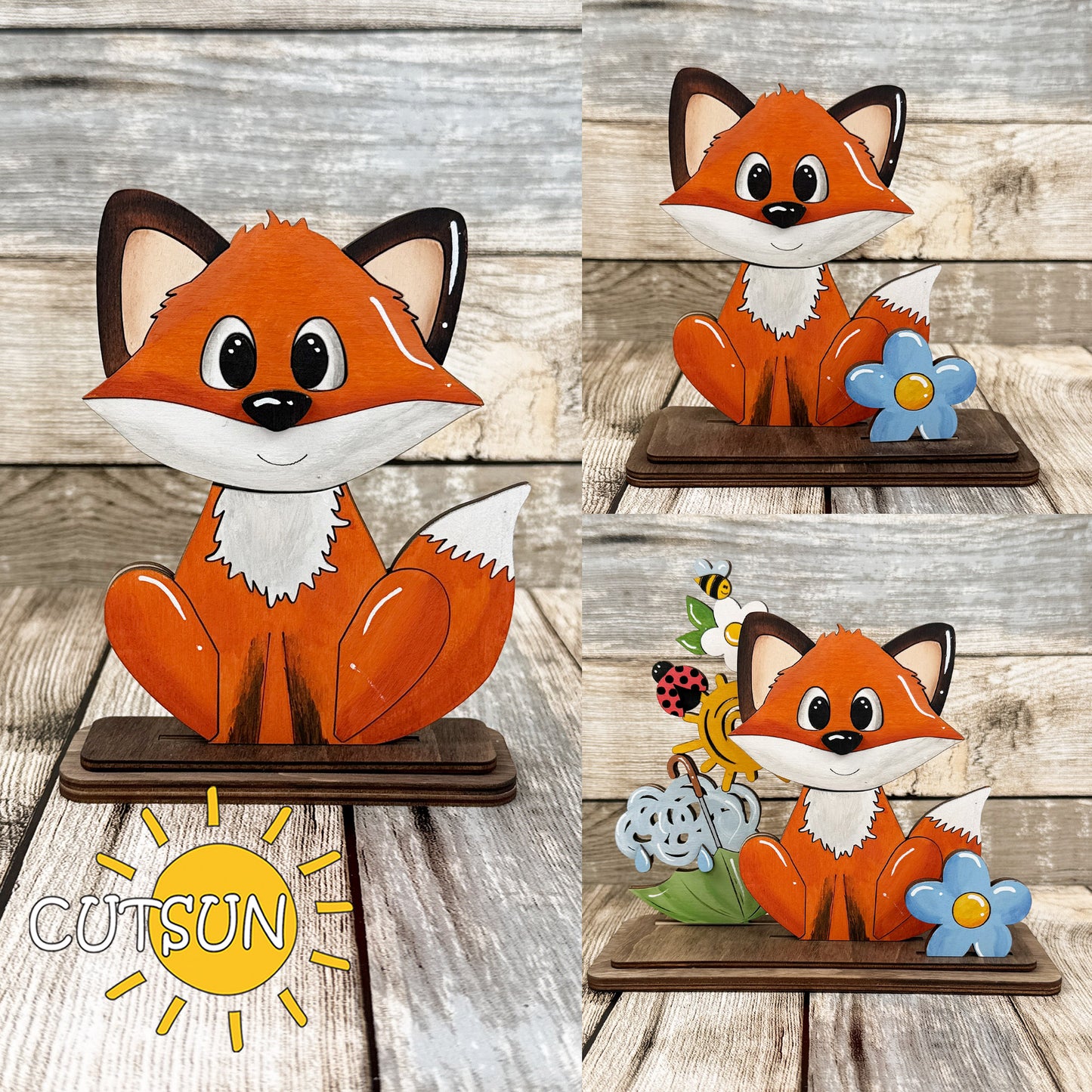 Fox Interchangeable Shelf Sitter SVG Laser Cut File +15 add-ons
