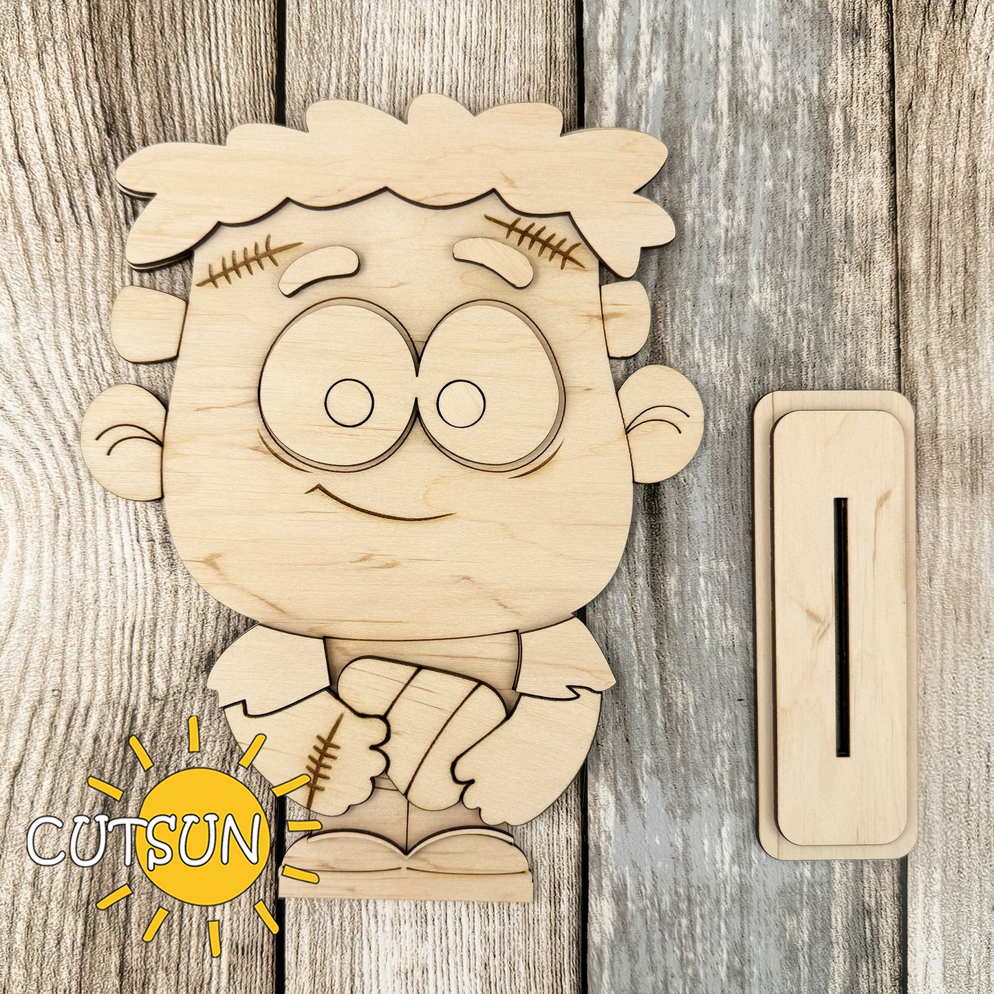 Frankenstein Shelf Sitter SVG – Cute Halloween Shelf Decor Laser Cut File