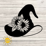 Witch Hat with Sunflowers SVG free