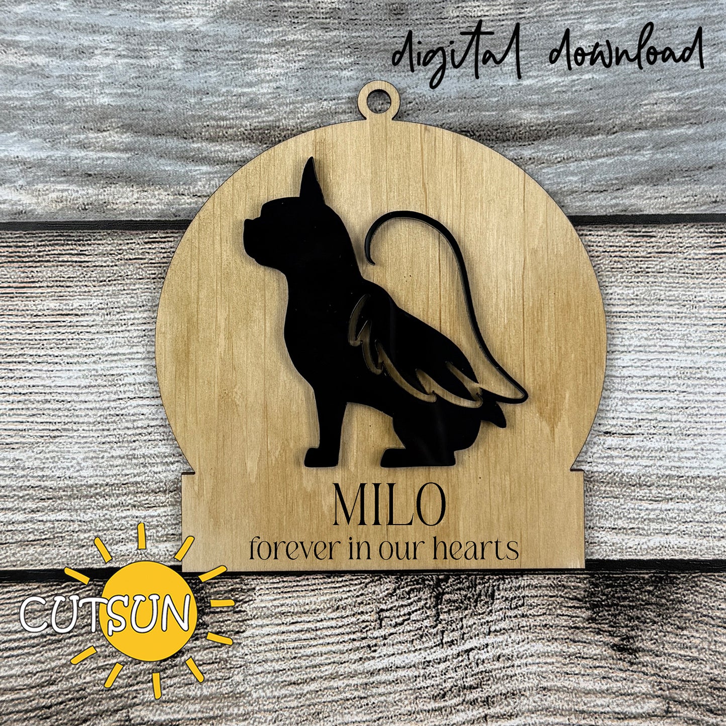 French Bulldog Memorial Ornament SVG Cut File, Pet Loss Keepsake Ornament, Angel Wings Dog Tribute Digital Download