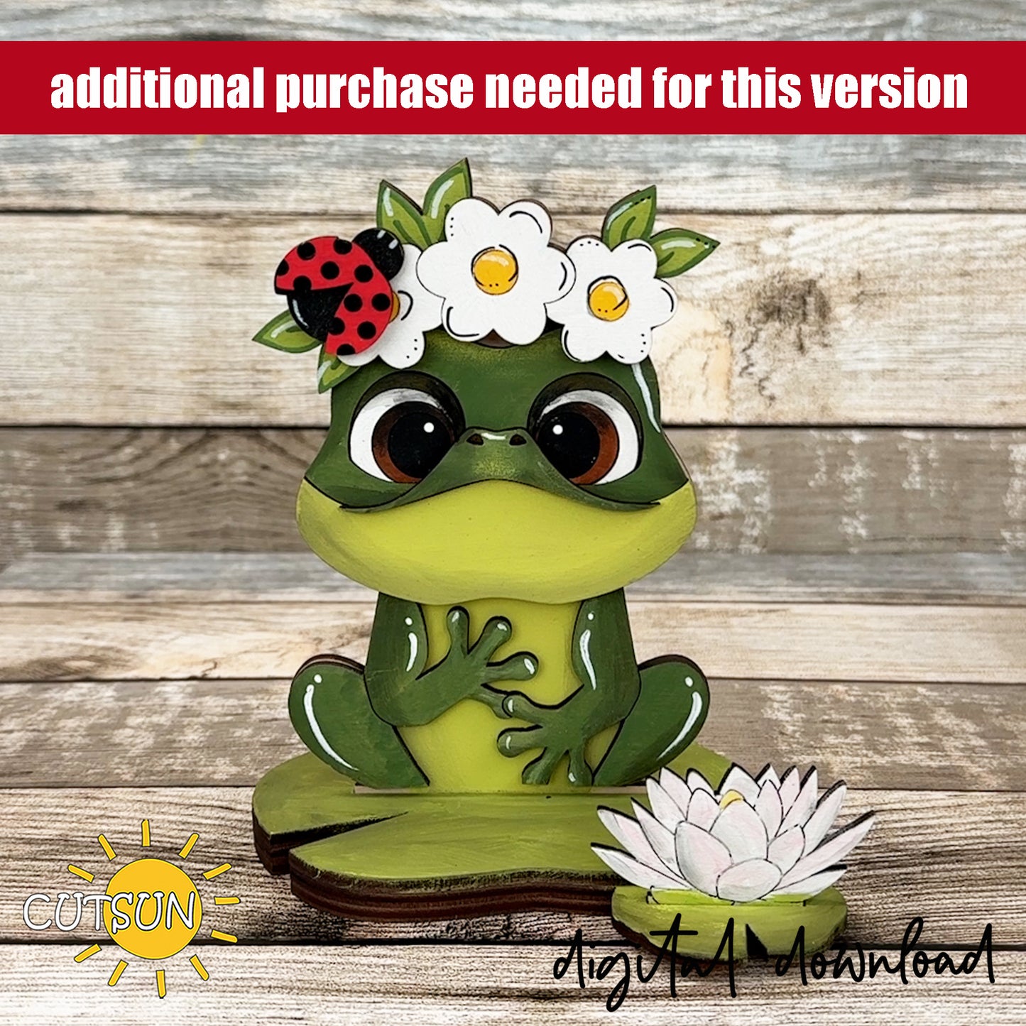 Frog Shelf Sitter SVG | Interchangeable Frog Decor Laser Cut File | Farmhouse Shelf Decoration Digital Download