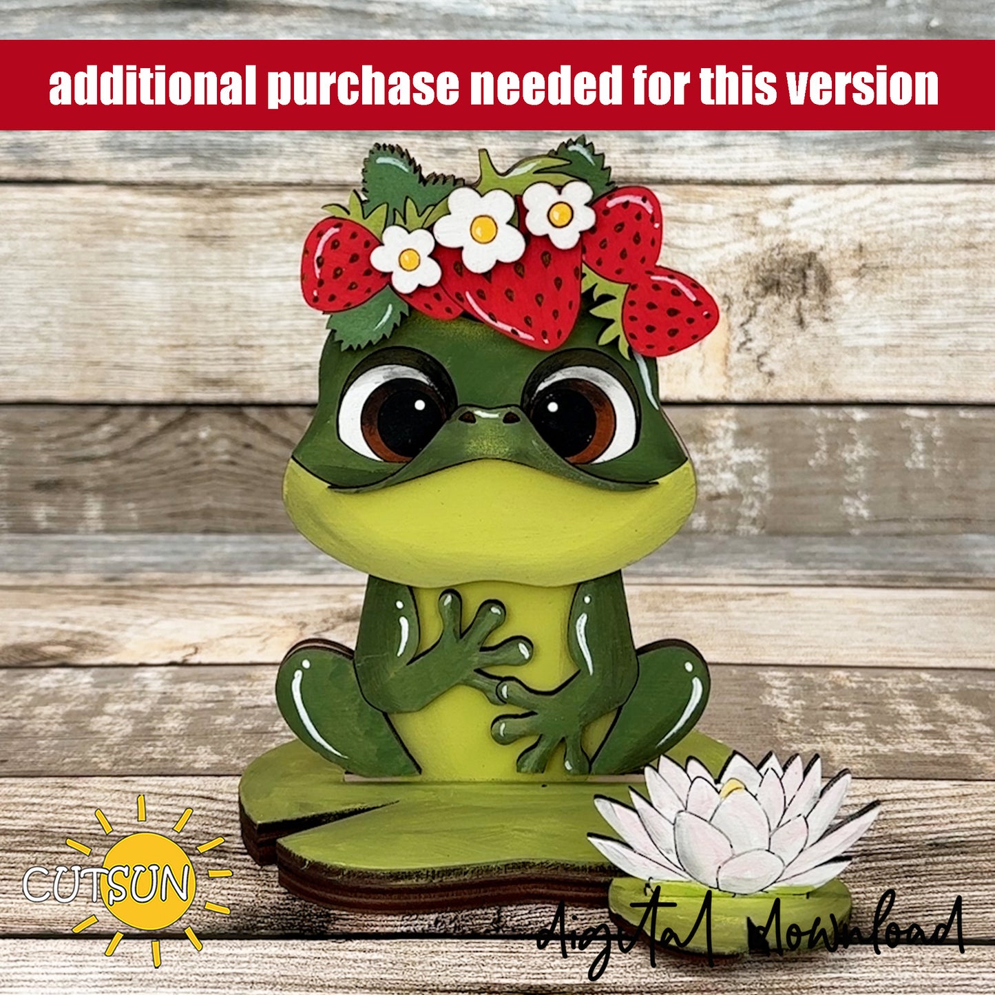 Frog Shelf Sitter SVG | Interchangeable Frog Decor Laser Cut File | Farmhouse Shelf Decoration Digital Download