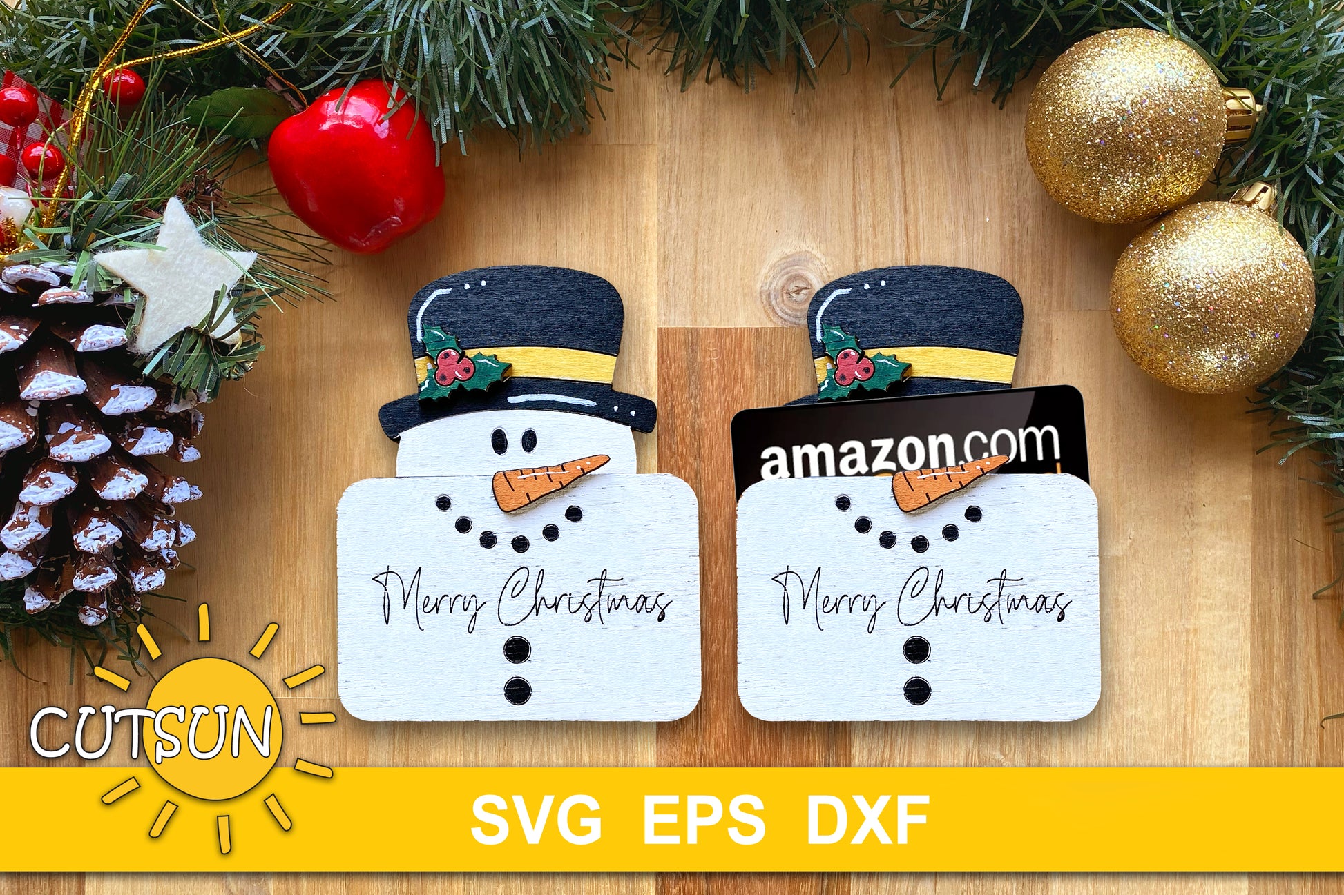 Snowman gift card holder SVG