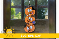 Funny Halloween pumpkins door hanger SVG