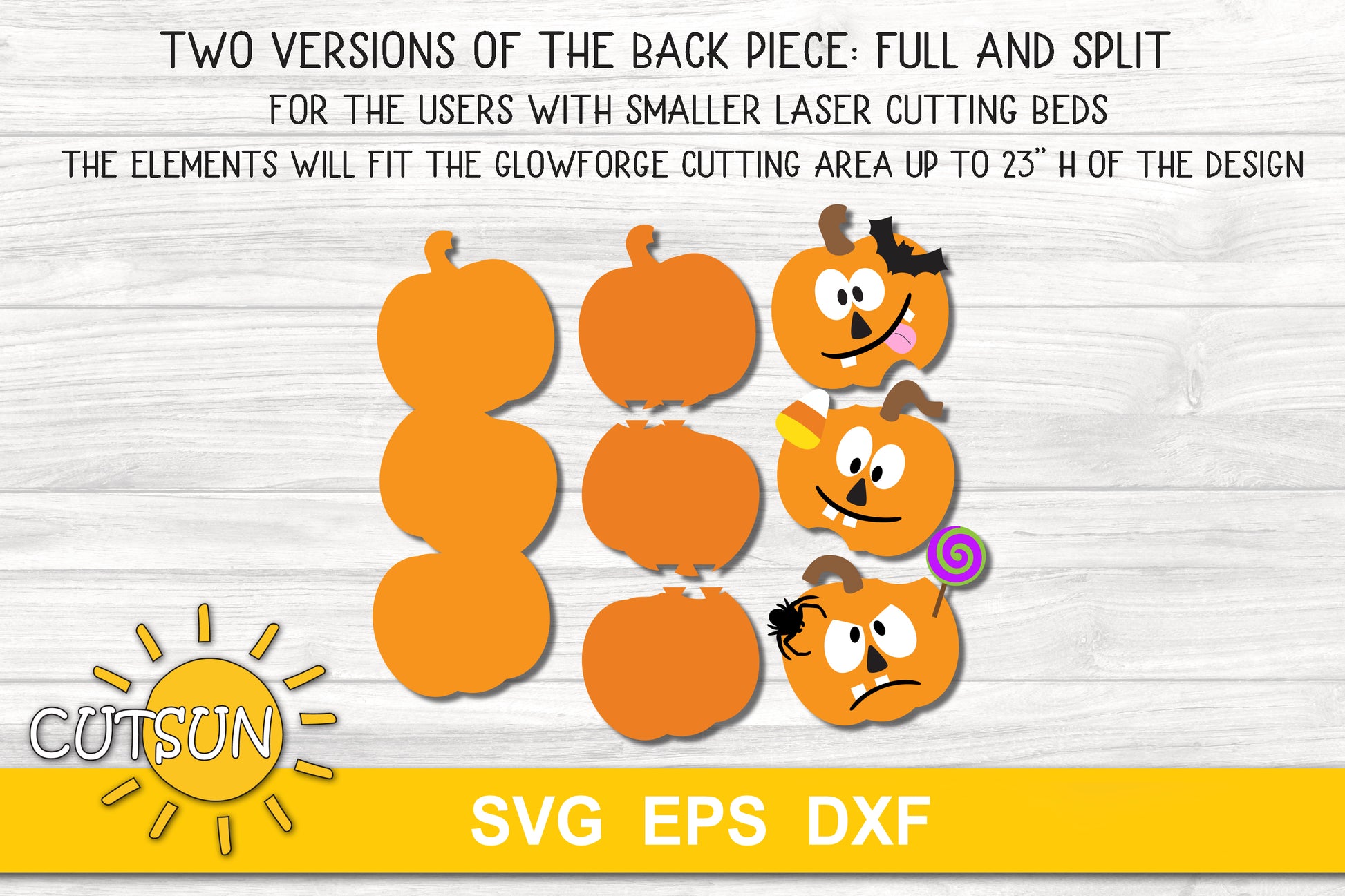 Funny Halloween pumpkins door hanger SVG