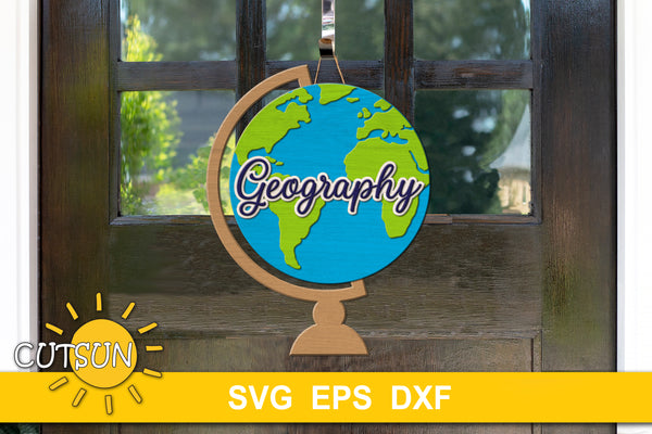 Earth globe door hanger svg