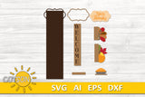 Thanksgiving SVG porch sign add-on with an Interchangeable Porch leaner SVG Turkey vertical sign SVG Give thanks svg Laser cut file