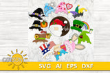 Interchangeable Round Gnome door hanger SVG Bundle Gnome svg Gnome hi door sign Glowforge SVG Laser cut file