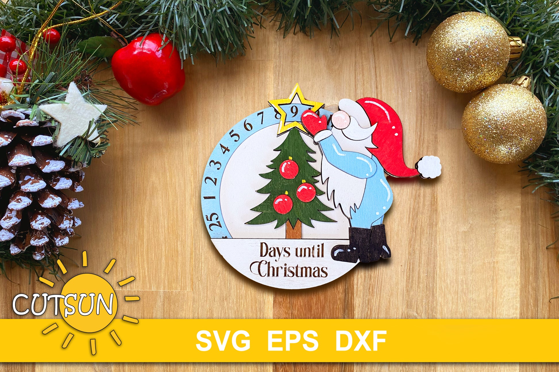 Days until Christmas SVG digital download for laser cutters