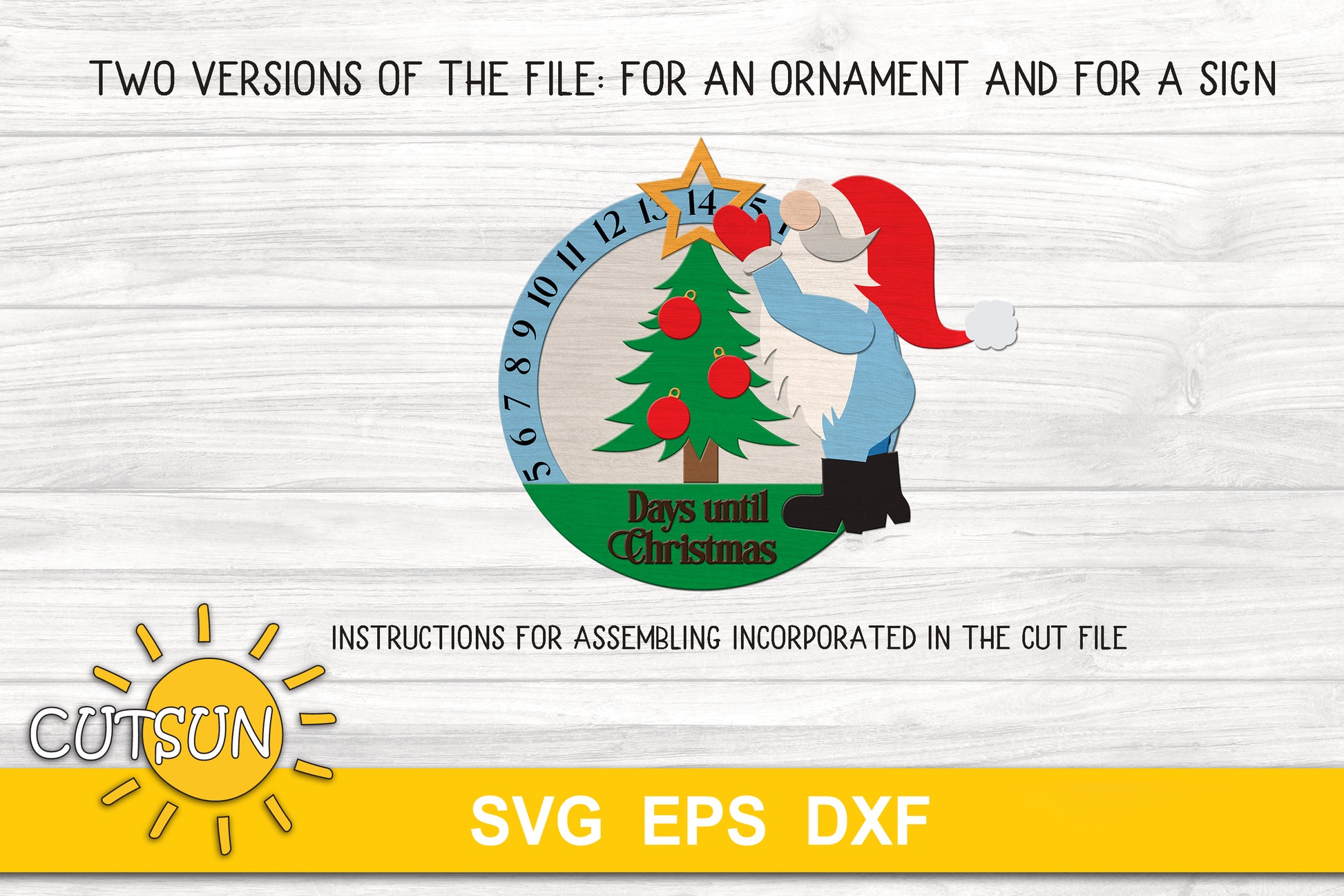 Days until Christmas SVG digital download for laser cutters