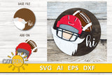 Interchangeable Round Gnome door hanger SVG Football Add-on Gnome Hi Door hanger svg Glowforge SVG Laser cut file