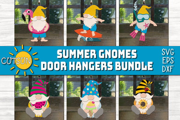 Summer Gnomes Door hanger SVG bundle