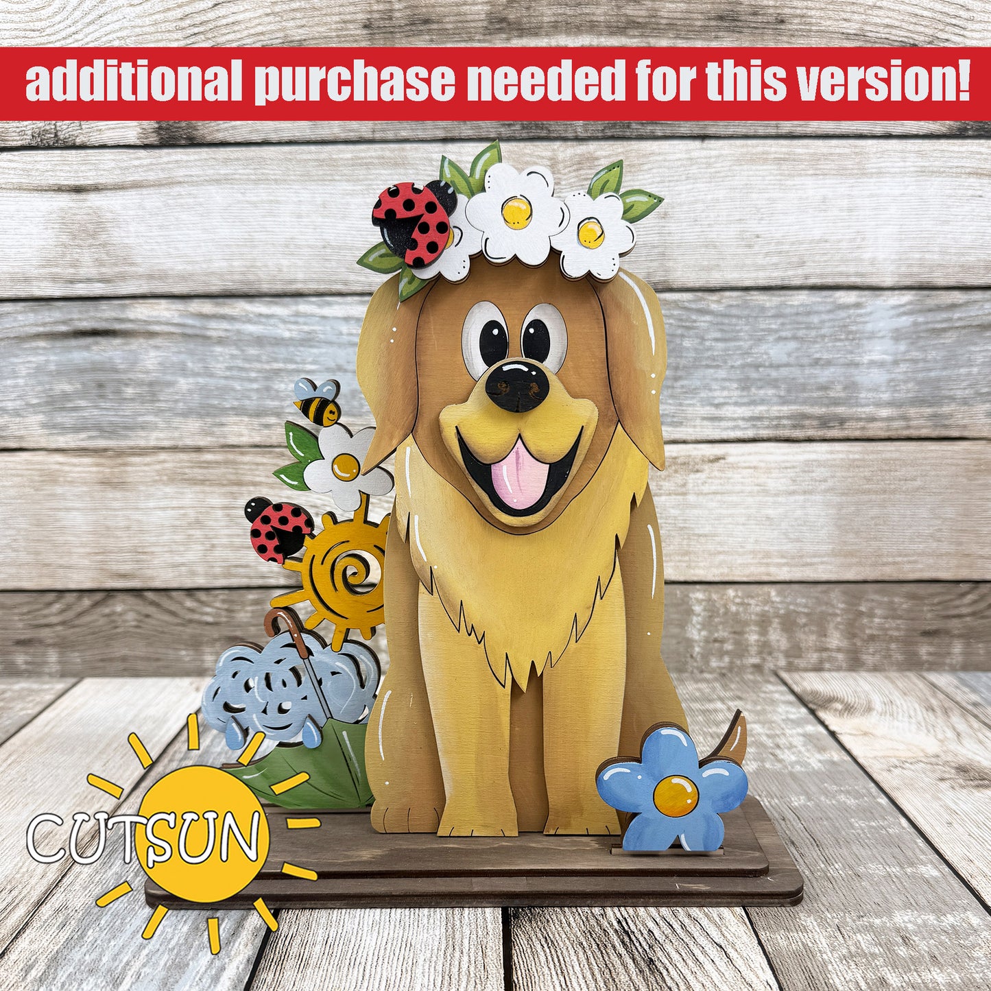 Golden Retriever Interchangeable Modular System SVG | Shelf sitter SVG Laser cut file