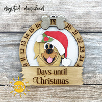 Christmas Golden Retriever Countdown SVG Laser Cut File