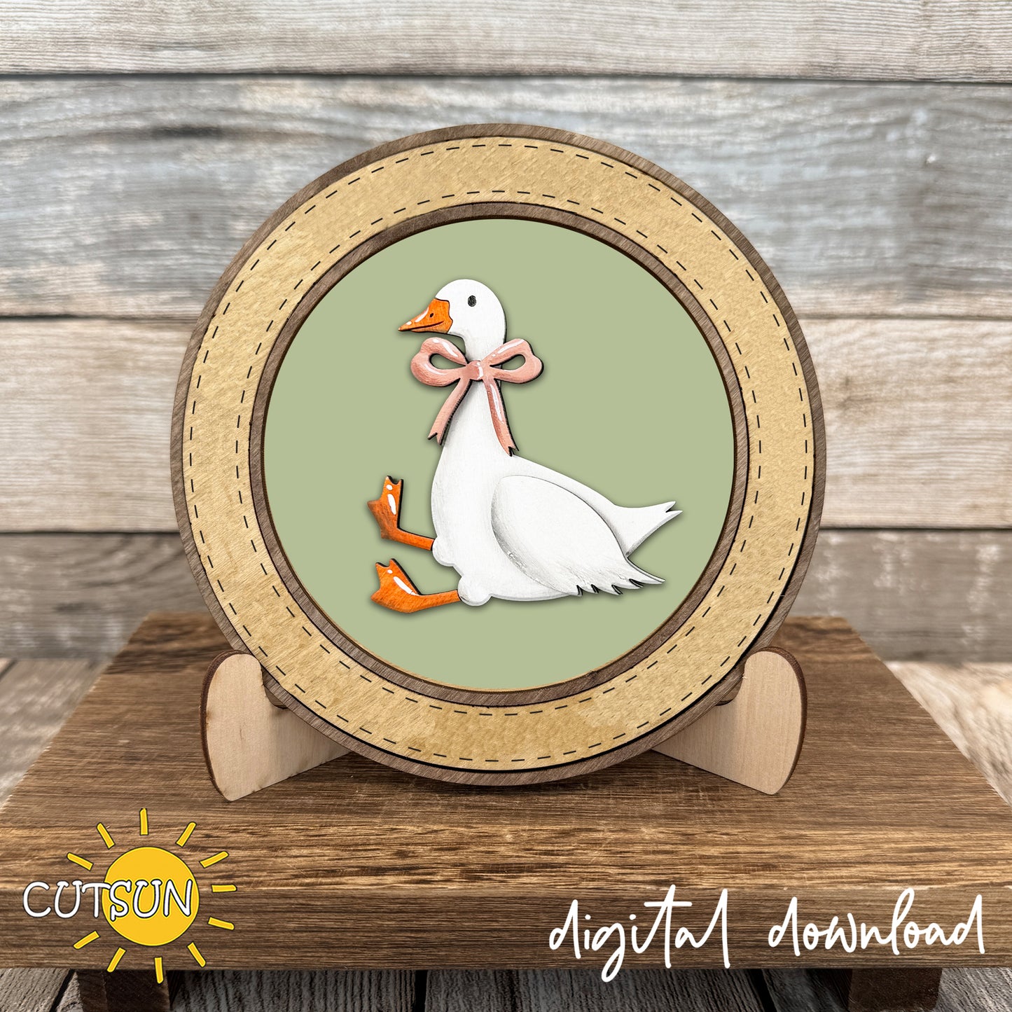 Hey Silly Goose Round Sign SVG Bundle – Interchangeable Goose Laser Cut File Set